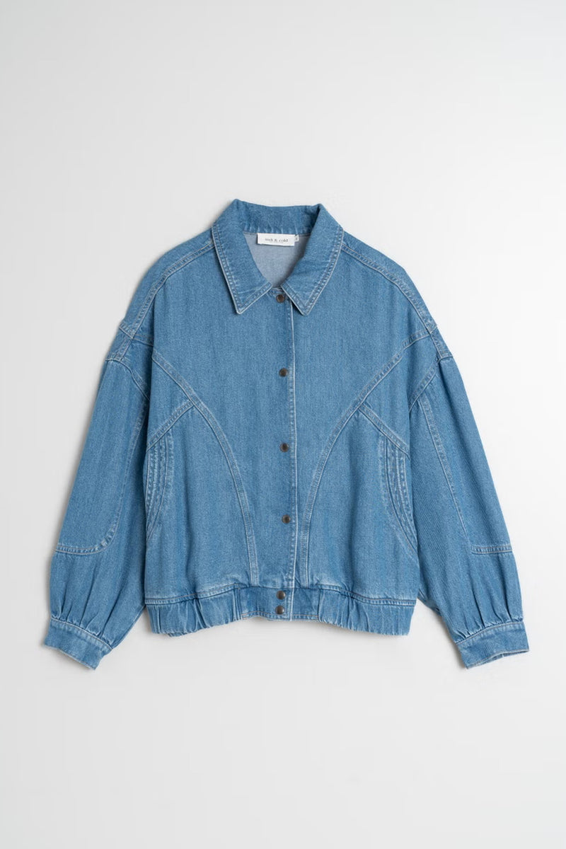 Indi & Cold Washed Effect Denim Jacket