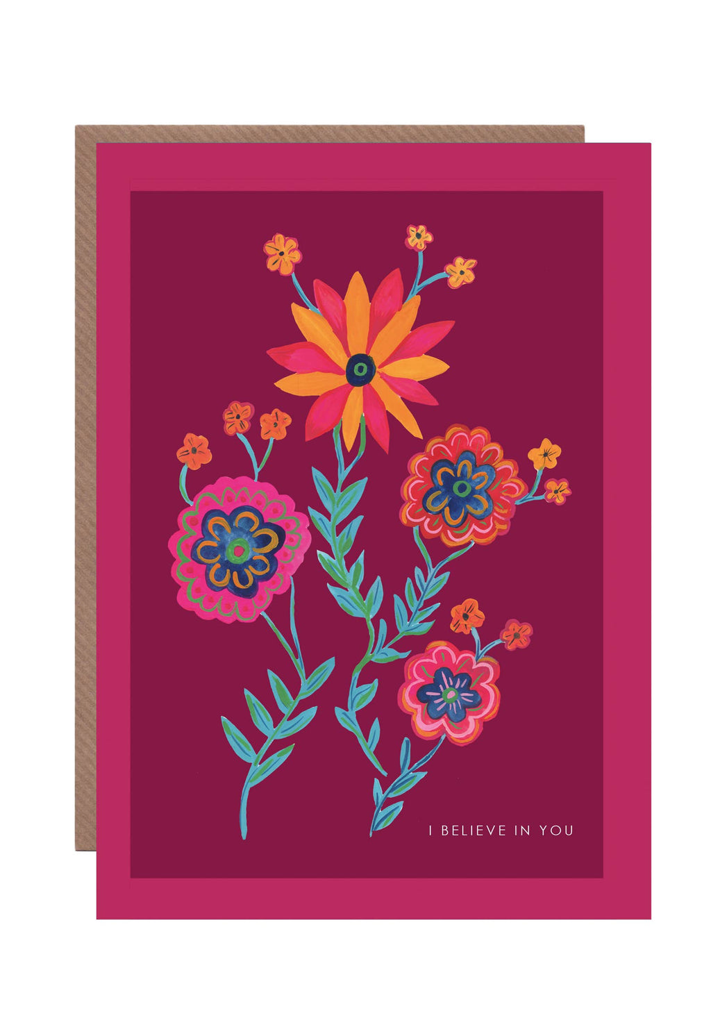 Hutch Cassidy Believe Flower Burst Greetings Card