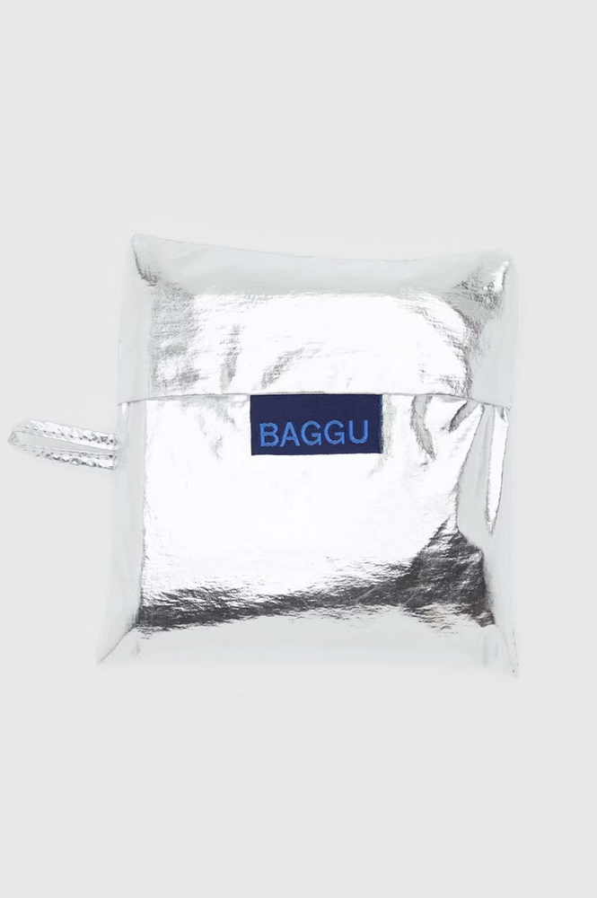 Baggu Metallic Silver Standard Reusable Bag