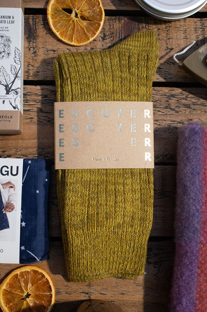 Escuyer Melange Green Moss Socks