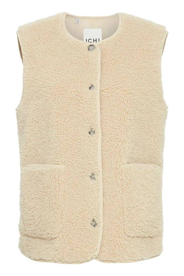 ICHI Fanza Almond Milk Knitted Waistcoat