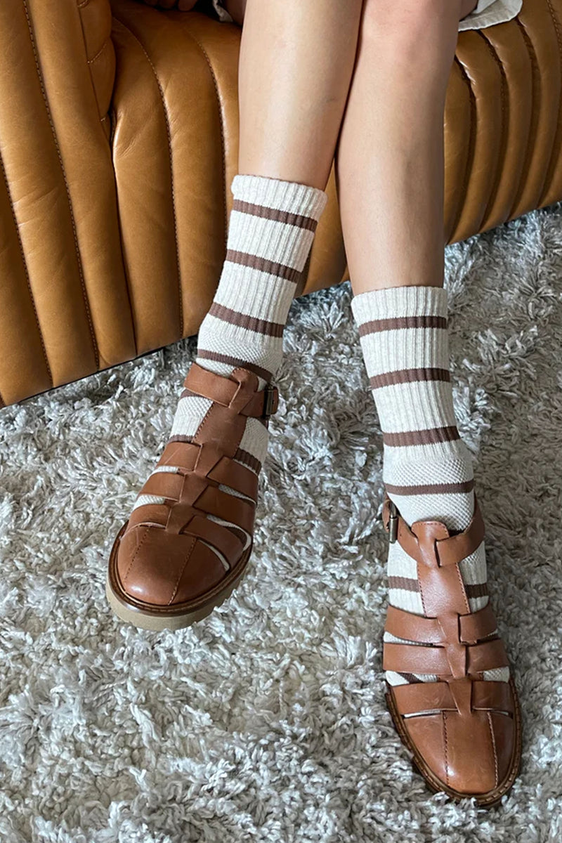 Le Bon Shoppe Boyfriend Flax Striped Socks - The Mercantile London