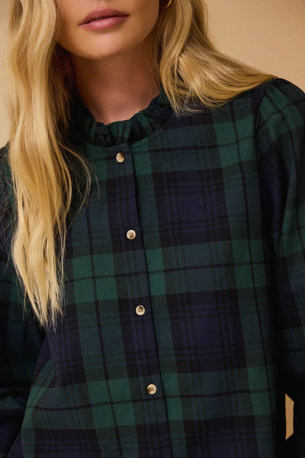 Iris Imani Green Tartan Blouse