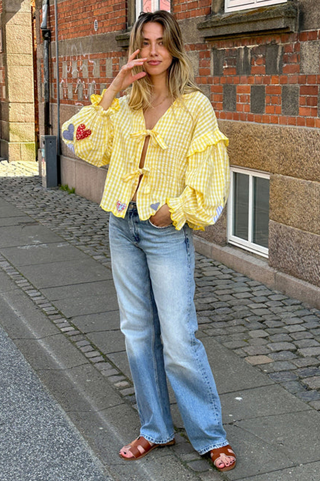 Sissel Edelbo Kamal Yellow Check Top