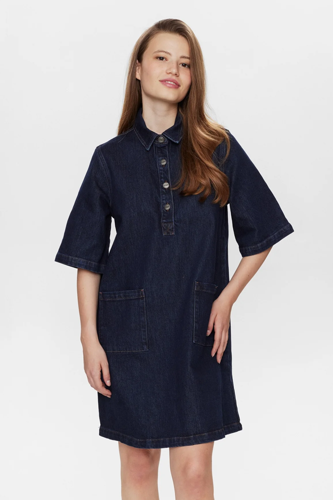 Numph London Dark Blue Denim Dress