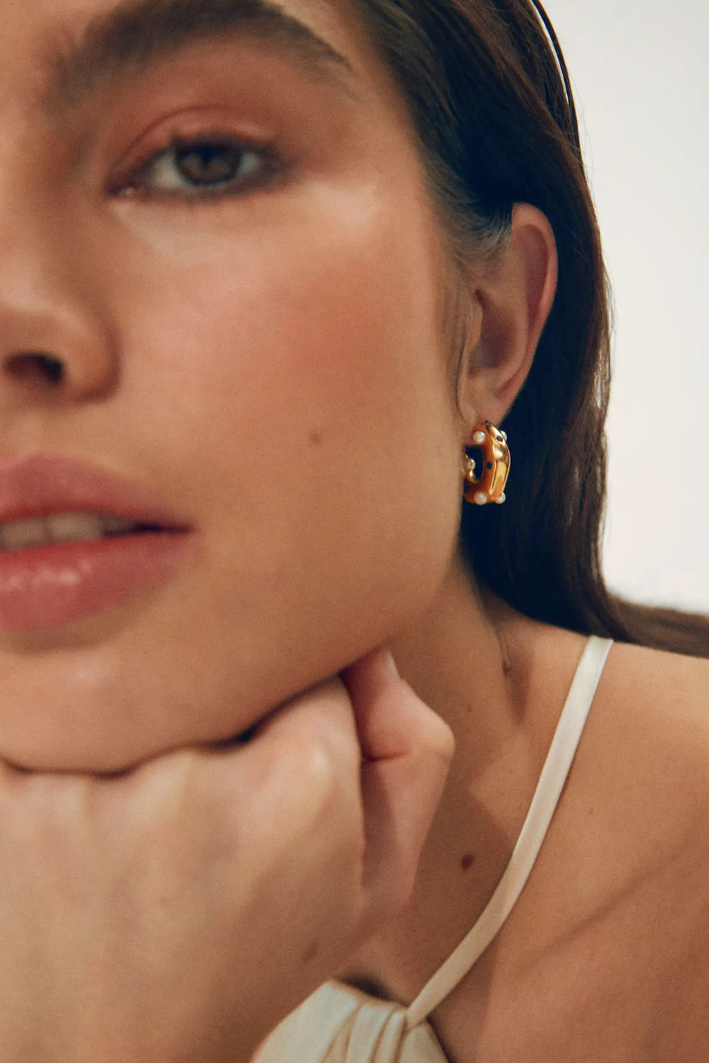 Shyla Lua Pearl & Ruby Earrings
