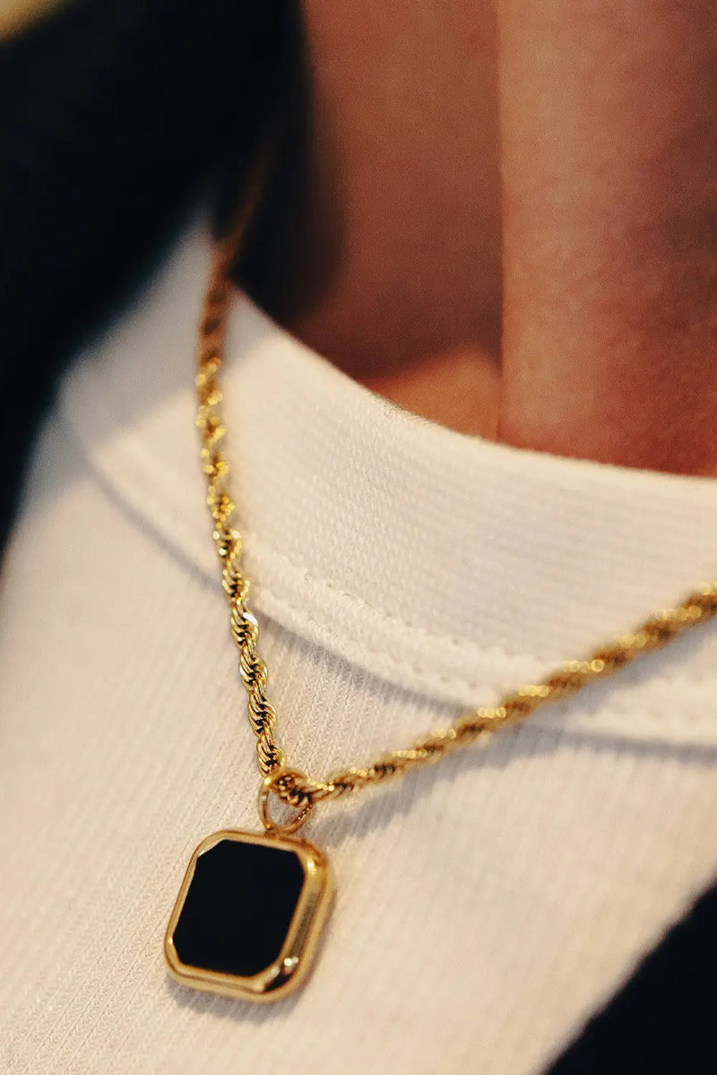 SS24 Nordic Muse Gold Rope Chain Pendant Necklace - The Mercantile London