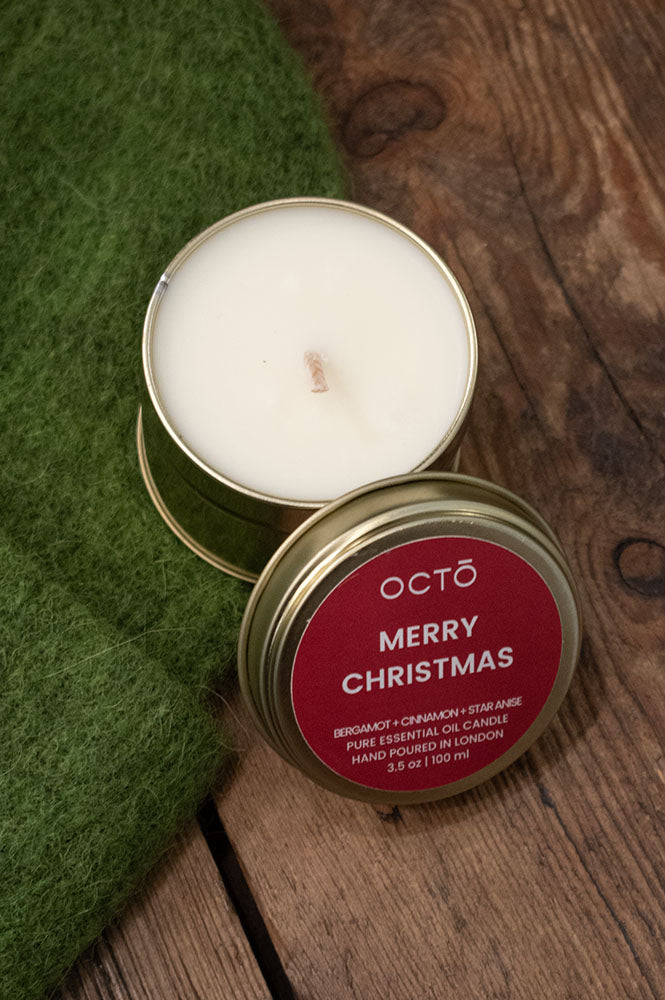 Octo London Travel Tin Merry Christmas Candle