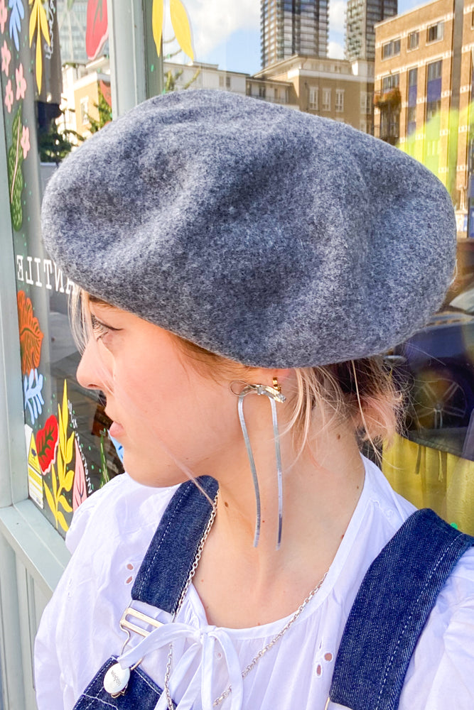 YERSE Wool Heather Grey Beret - The Mercantile London