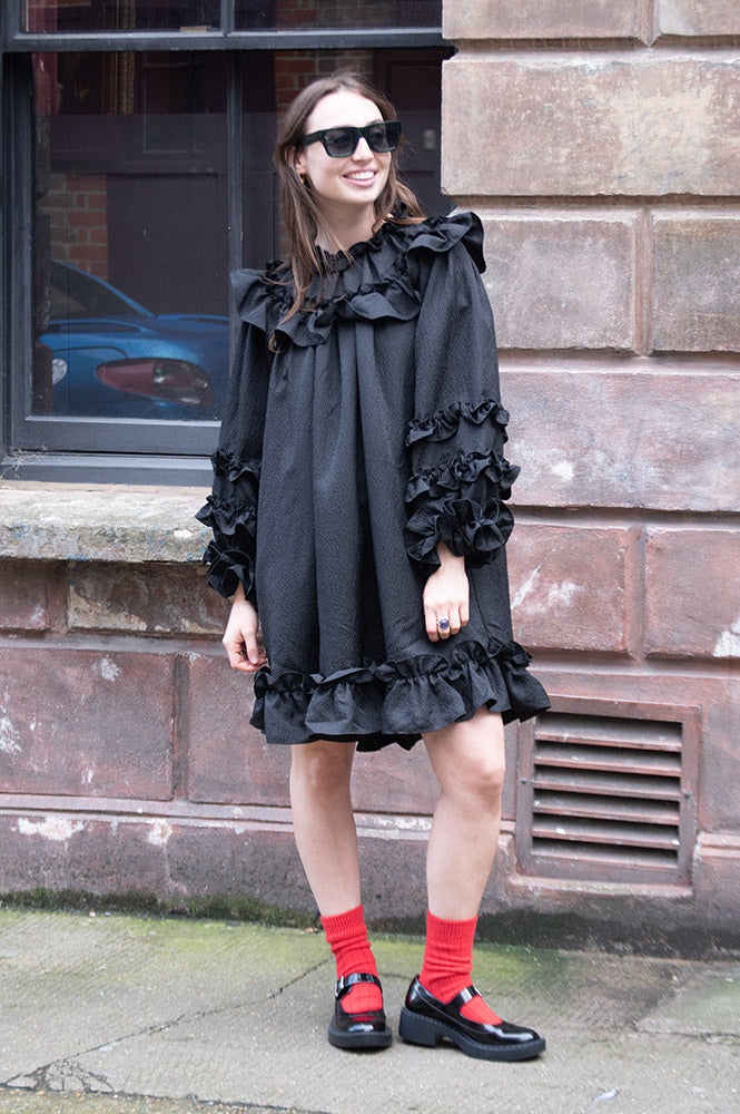 Stella Nova Light Weight Black Mini Frill Dress