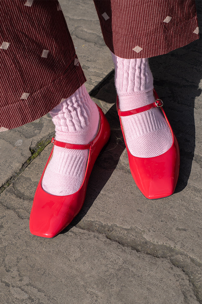 Woden Maya Fired Red Patent Pumps