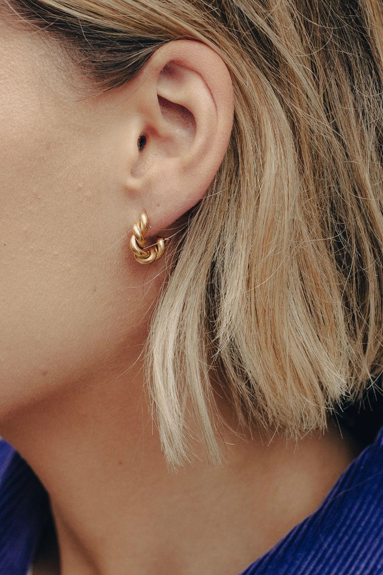 Nordic Muse Ridge Twist Hoop Earrings