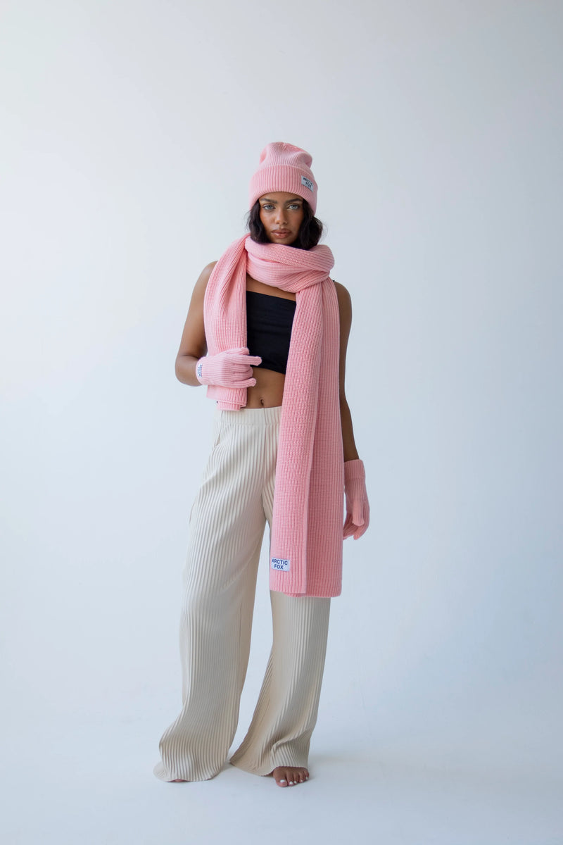 Arctic Fox Recycled Bottle Pastel Pink Scarf - The Mercantile London