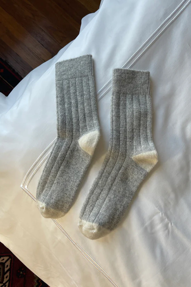 Le Bon Shoppe Cashmere Grey Melange Socks - The Mercantile London