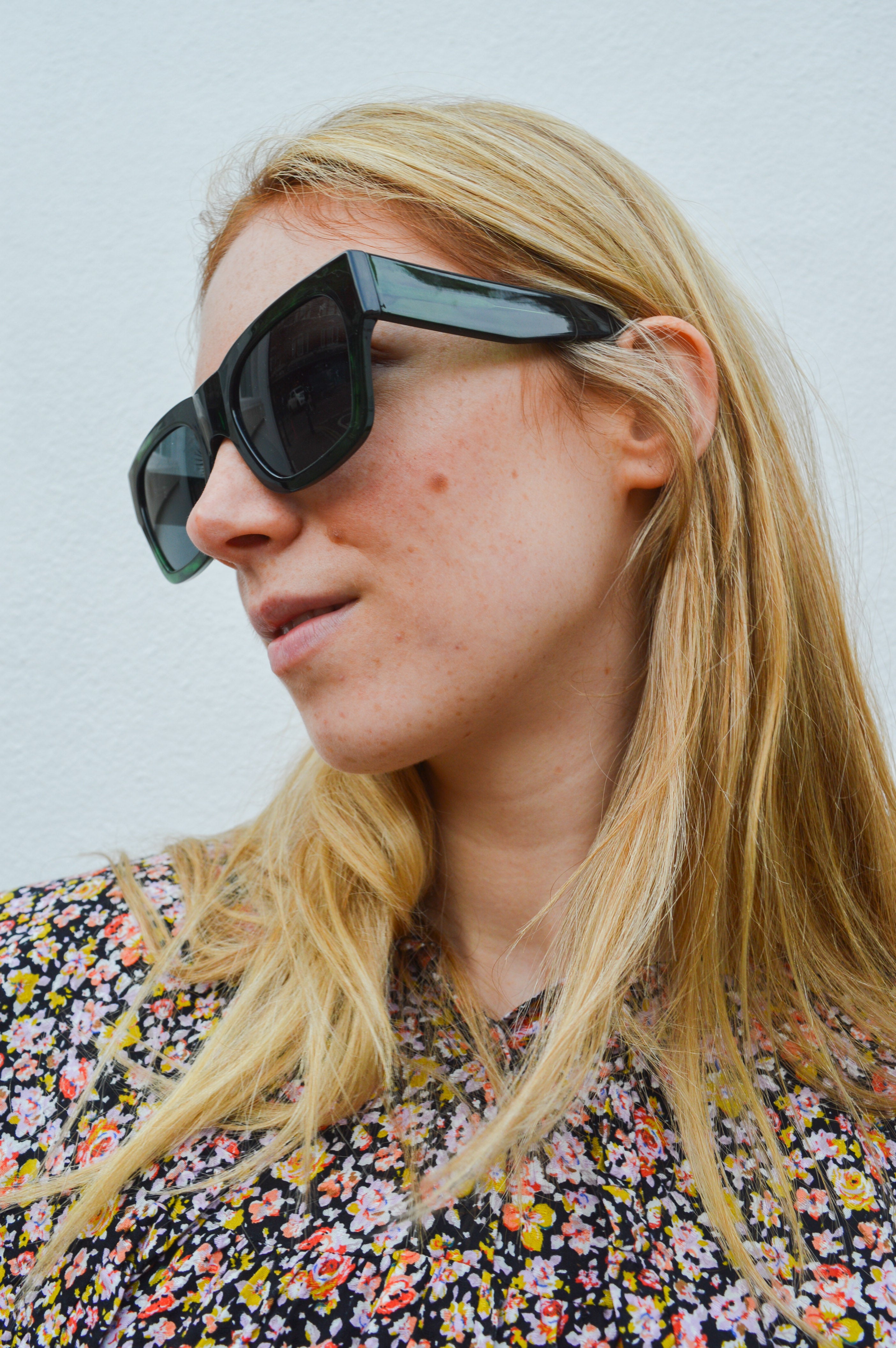 Women's Dee Sunglasses Jade Green Marble | Cubo Eyewear London